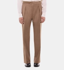 Pantalon de costume en laine rayée Fursac