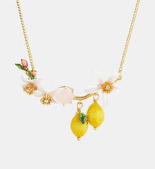 Collier plastron citrons, bourgeons et fleurs de citronnier Les Néréides