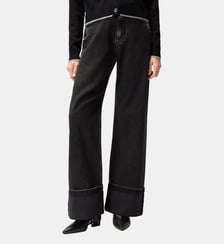 Jean wide leg en denim noir Pinko