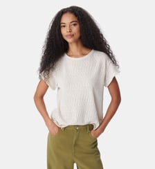 Tee-shirt maille ajourée cache-coeur dos Ikks