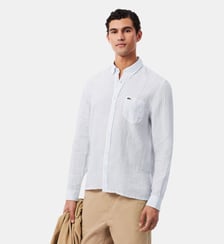Chemise regular fit en lin rayée Lacoste