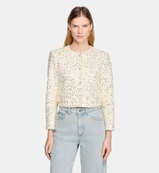 Veste courte à sequins en coton Sandro