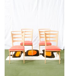 Lot de 4 chaises en hêtre Alma N°2100 - Produit chiné Debongout