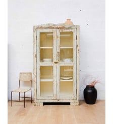 Vitrine en teck et verre Victoria N°1344- Produit chiné Debongout
