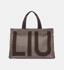 Grand cabas en tissu à carreaux Liu Jo
