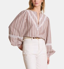 Blouse manches longues à rayures en coton La Fée Maraboutée