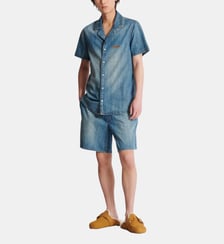 Short en denim délavé Balmain