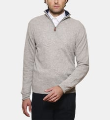 Pull gris clair à col zippé en cachemire Atelier Privé