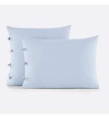 Taie d'oreiller unie à nouettes en coton La Redoute Interieurs