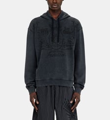 Sweat à capuche imprimé avec clous strass Diesel