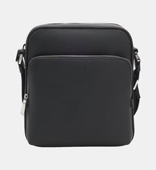 Sacoche reporter en cuir italien logo embossé BOSS