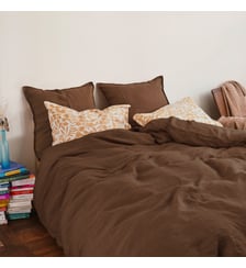 Housse de couette en lin lavé, RÊVE DE LIN Blanc Cerise
