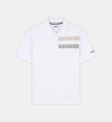 Polo droit à bande rayée BOSS Kidswear