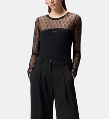 T-shirt en jersey avec dentelle à logo love birds Pinko