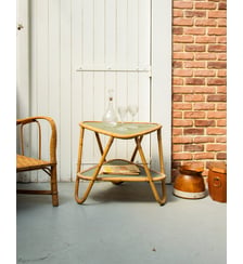Table d'appoint en osier Francine N°249- Produit chiné Debongout