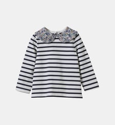 T-shirt col en tissu Liberty  - Coton biologique Cyrillus