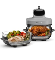Friteuse sans huile Tasti™,Gris, 5 en 1, 2 récipients: 2,5L et 4,5L, 1500W Dreame