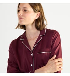 Pyjama col tailleur en satin, Essentiel Uni Laurence Tavernier