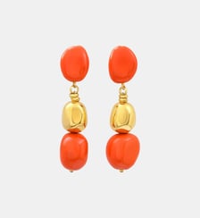Boucles d'oreilles clips longues   doré à l'or fin - Loulou Satellite