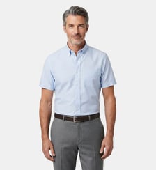 Chemise manches courtes oxford ciel coupe droite Atelier Privé