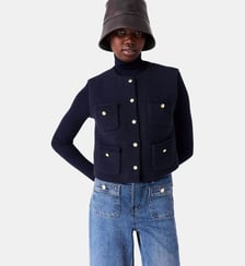 Veste en tweed sans manches Maje