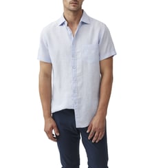 Chemise slim en lin manches courtes Palm Beach Rodd & Gunn