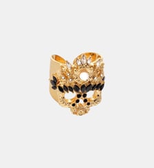Bague ajustable avec cabochon central et strass DARKER Hipanema