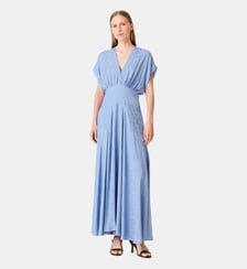 Robe longue imprimée jacquard Maje