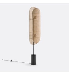 Lampadaire métal acier et cannage La Redoute Interieurs
