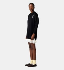 Robe pull satin dentelle Claudie Pierlot