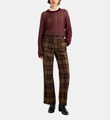 Pantalon milton en sergé de laine tartan Momonì