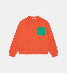 Pull col rond avec poche poitrine et logo Marni