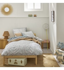 Parure de lit imprimée en percale de coton, taies rectangles, SOUS L'OCÉAN Essix
