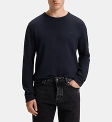 T-shirt droit manches longues en coton gaufré mélangé BOSS