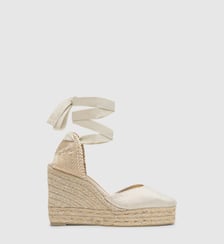 Espadrilles compensées en lin à bout pointu et lacets  JOYCE Castaner