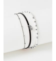 bracelet cuirs et chaines Appoline Vernis noir Flowers for Zoe
