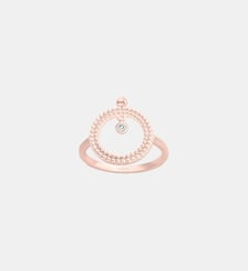 Bague Éclipse de Lune en Plaqué Or avec diamant blanc La Garçonne Diamant