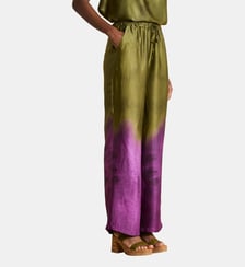 Pantalon large en satin imprimé tie & dye La Fée Maraboutée