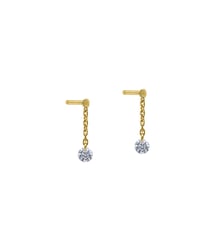 Mini Pendants d'oreilles 360°- 2 diamants, poids total 0,14ct approx. - Or jaune 750‰ La Brune & La Blonde