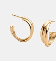 Boucles d’oreilles à double cerceau moyen en argent 925 dorées Aristocrazy