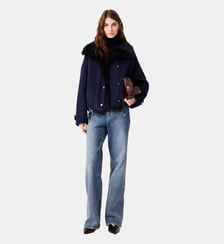 Manteau court en double face Maje