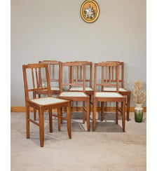 Lot de 6 chaises en bois Claude N°1099- Produit chiné Debongout