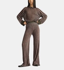 Mason pantalon en lurex à rayures multicolores Momonì