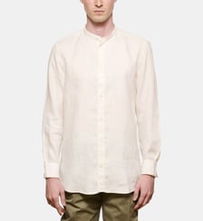 Chemise en lin écru col Mao coupe droite Atelier Privé