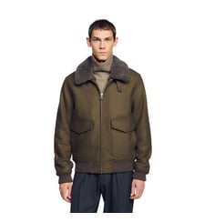 Blouson en laine col amovible Sandro