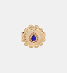 Bague réglable avec perles et cabochon central IONI Hipanema
