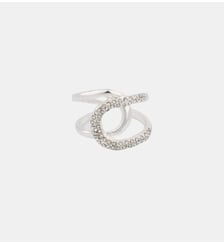 Bague entrelacée argentée à strass Balaboosté