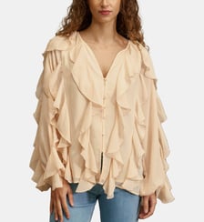 Blouse manches longues col v uni BOLTA La Petite Etoile