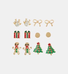 Set de 6 paires de puces d'oreilles de Noël assorties Balaboosté