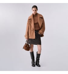 Manteau court en laine à double boutonnage Liu Jo
